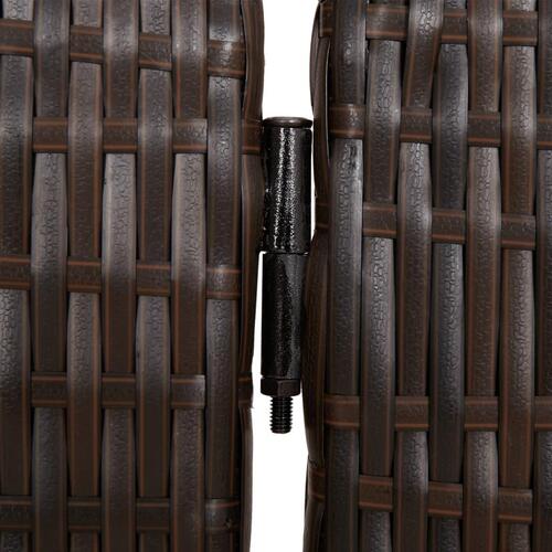 Rumdeler 4 paneler polyrattan brun