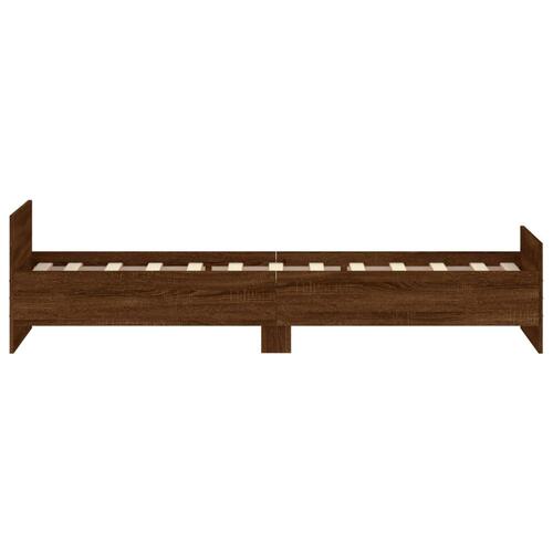 Sengeramme 75x190 cm uden madras konstrueret træ brunt eg
