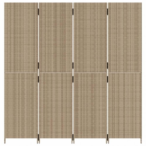 Rumdeler med 4 paneler i polyrattan - beige