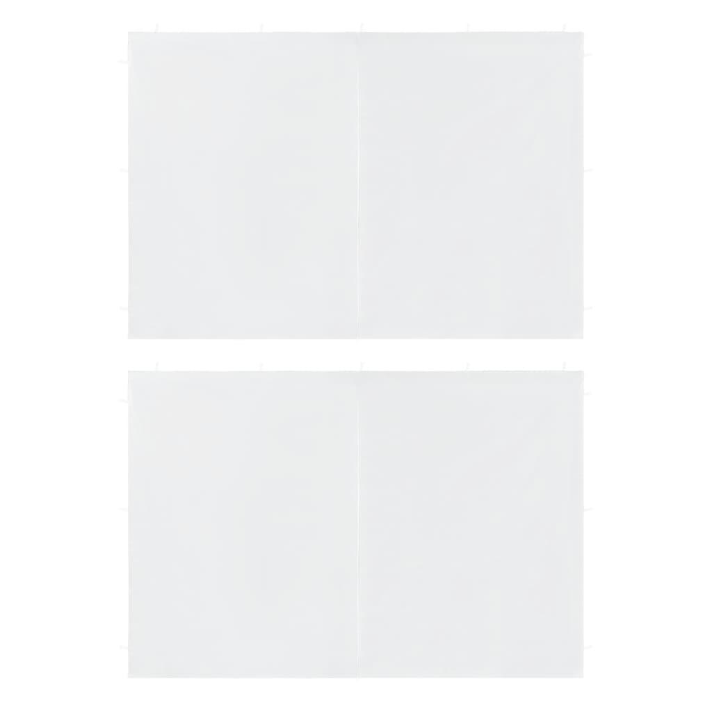 Sidevæg til festtelt med lynlås 2 stk. PE hvid billede