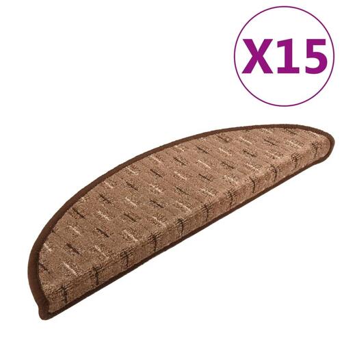 15 stk. trappemåtter 65x25 cm brun