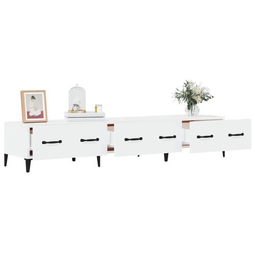 Tv-bord 150x34,5x30 cm konstrueret træ hvid højglans