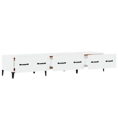 Tv-bord 150x34,5x30 cm konstrueret træ hvid højglans