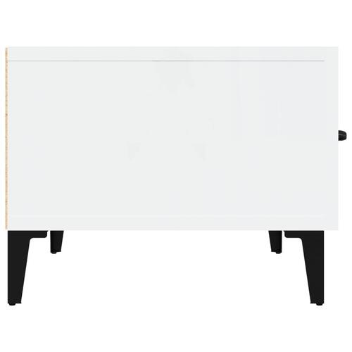 Tv-bord 150x34,5x30 cm konstrueret træ hvid højglans