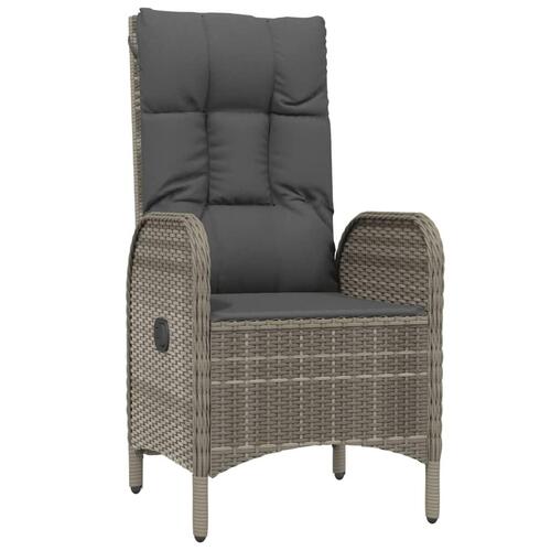 Loungesæt til haven 3 dele med hynder polyrattan grå