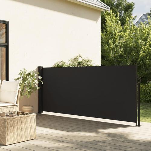 Sammenrullelig sidemarkise 120 x 600 cm sort