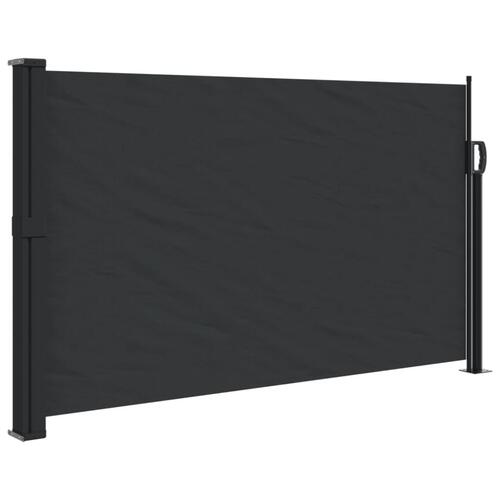 Sammenrullelig sidemarkise 120 x 600 cm sort