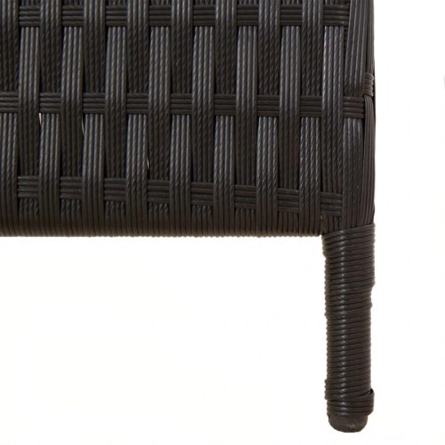 Rumdeler 6 paneler i polyrattan - sort, foldbar skillevæg