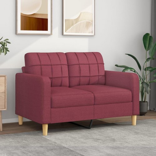 2-personers sofa i stof - 120 cm sædebredde, vinrød