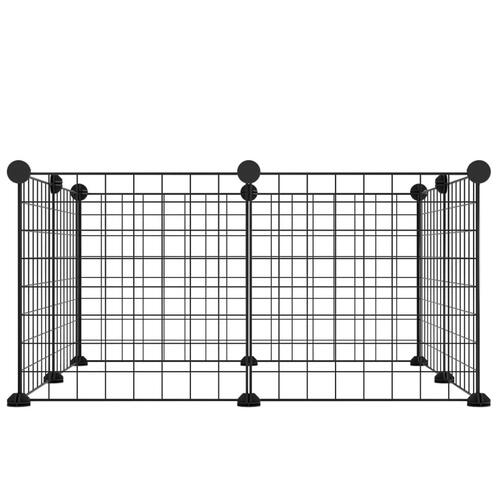 8-panels kæledyrsindhegning 35x35 cm stål sort