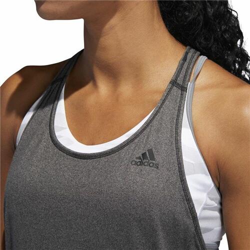T-shirt til Damer uden Ærmer Adidas 3 Stripes Tank Mørkegrå S