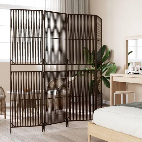 Rumdeler 4 paneler i polyrattan - brun
