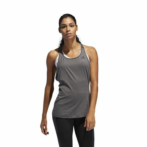 T-shirt til Damer uden Ærmer Adidas 3 Stripes Tank Mørkegrå S
