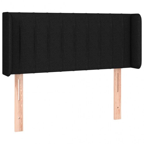 Sengegavl med LED-lys 93×16×78/88 cm - stof, sort