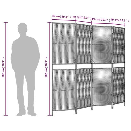 Rumdeler 4 paneler polyrattan brun