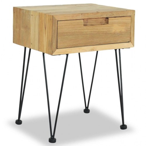Sengeborde 2 stk. 40x30x50 cm massivt teaktræ