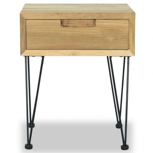 Sengeborde 2 stk. 40x30x50 cm massivt teaktræ