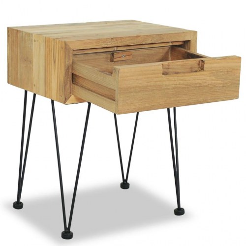 Sengeborde 2 stk. 40x30x50 cm massivt teaktræ