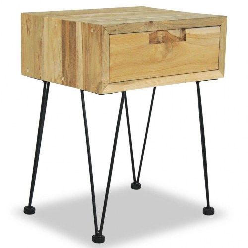 Sengeborde 2 stk. 40x30x50 cm massivt teaktræ