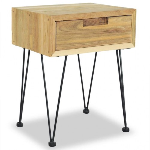 Sengeborde 2 stk. 40x30x50 cm massivt teaktræ