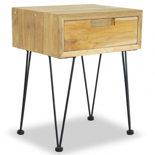 Sengeborde 2 stk. 40x30x50 cm massivt teaktræ