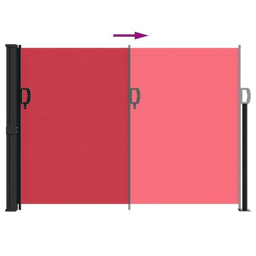 Sammenrullelig sidemarkise 140x600 cm rød