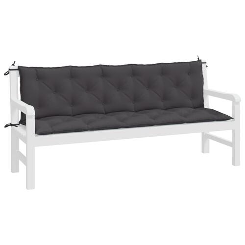 Hynder til havebænk 2 stk. 180x50x7 cm oxfordstof antracitgrå