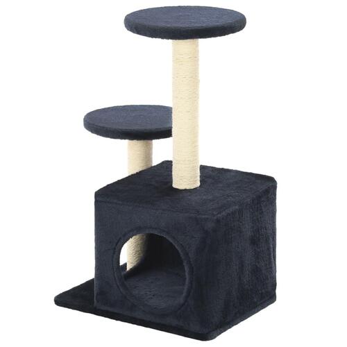 Kradsetræ til katte med sisal-kradsestolper 60 cm mørkeblå