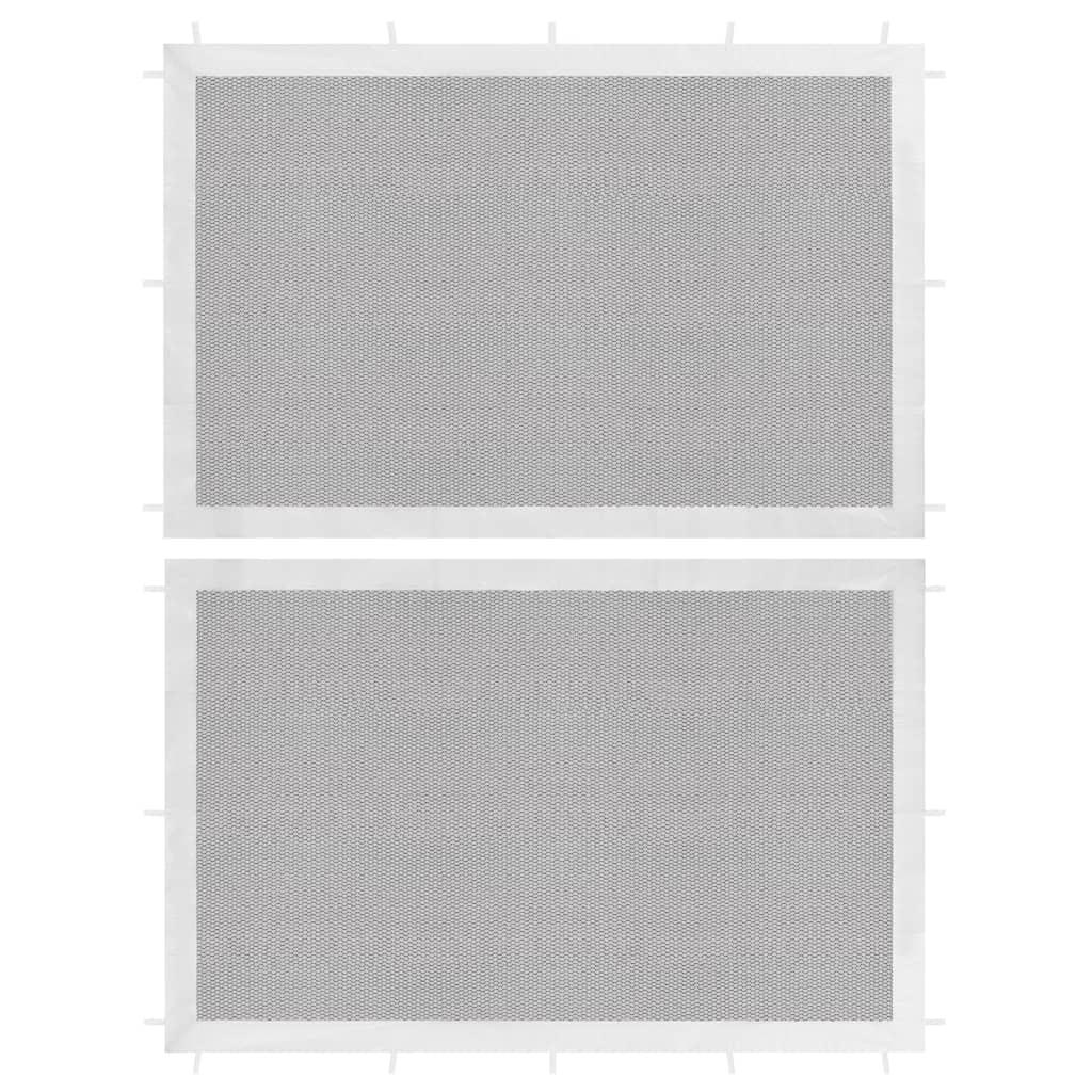 Sidevægge til festtelt 2 stk. netstof hvid og sort billede