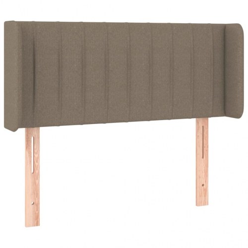Sengegavl med LED-lys 93×16×78/88 cm - stof, gråbrun
