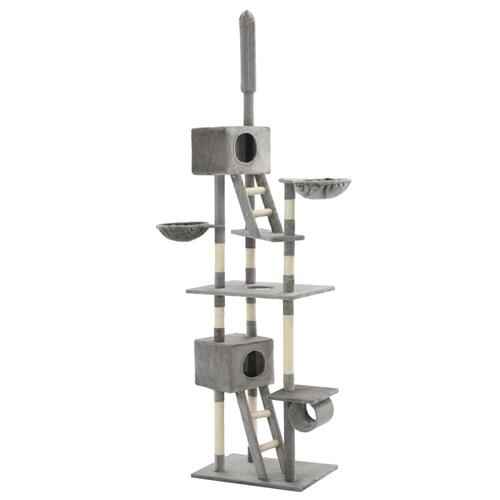 Kattetræ med sisalkradsestolper 230-260 cm grå
