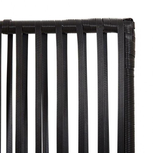 Rumdeler med 5 paneler i polyrattan - sort, foldbar