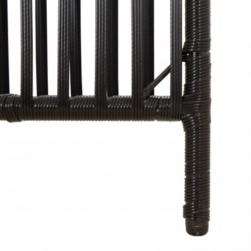Rumdeler med 5 paneler i polyrattan - sort, foldbar