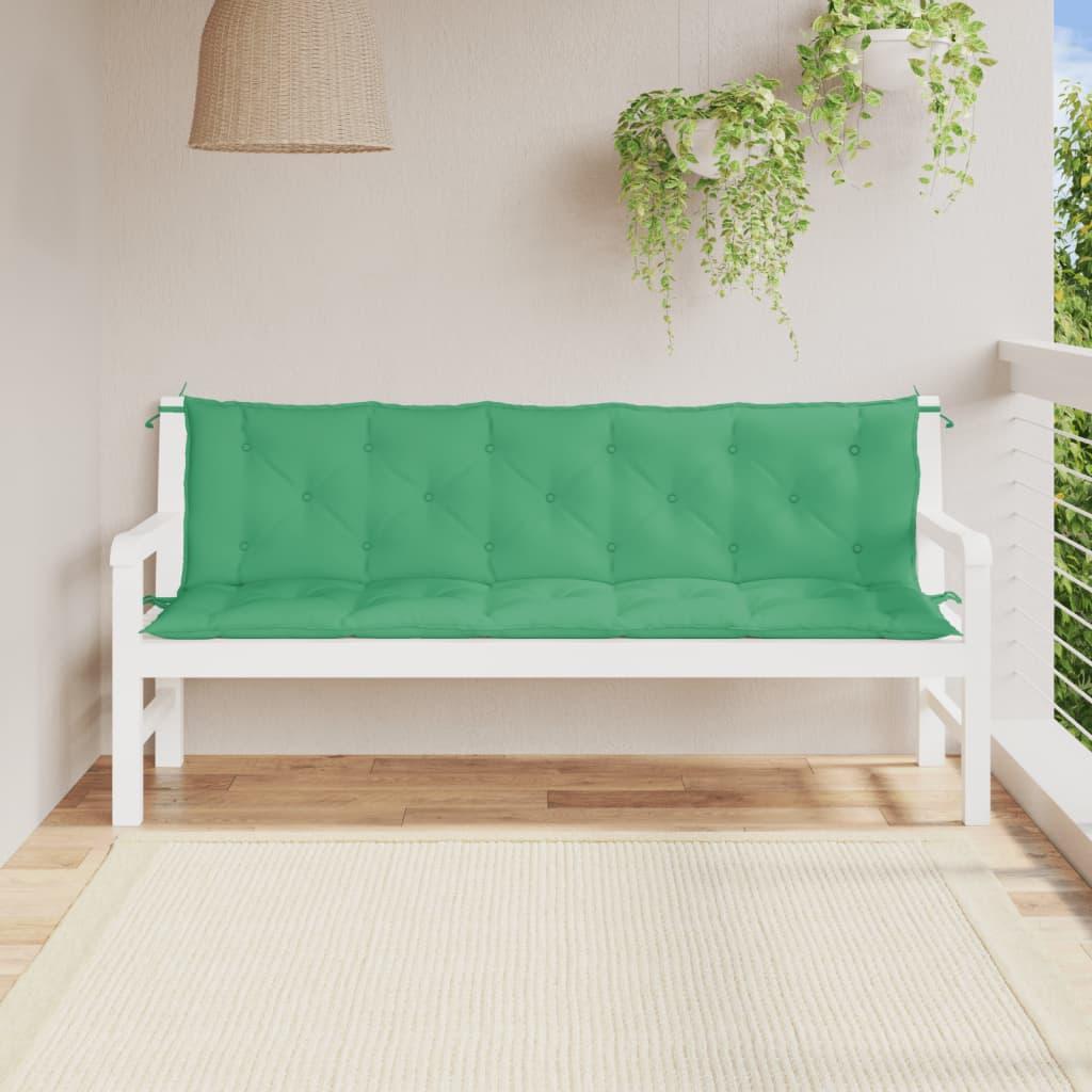 Hynder til havebænk 2 stk. 180x50x7 cm oxfordstof grøn
