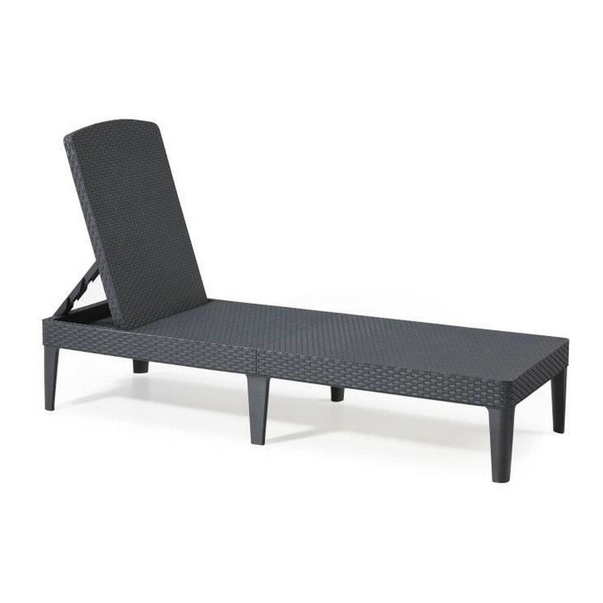 Allibert Jaipur solstol - mørkegrå 187 × 58 × 29 cm