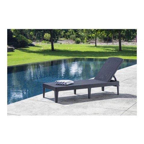 Allibert Jaipur solstol - mørkegrå 187 × 58 × 29 cm