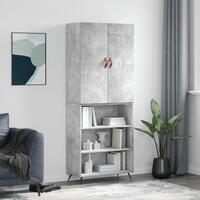 Højskab 69,5x34x180 cm konstrueret træ betongrå