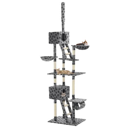 Kradsetræ til katte med sisal 230-260 cm grå poteprint