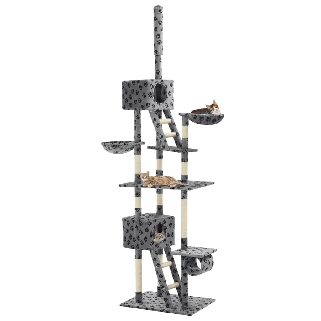 Kradsetræ til katte med sisal 230-260 cm grå poteprint
