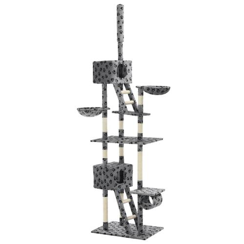 Kradsetræ til katte med sisal 230-260 cm grå poteprint
