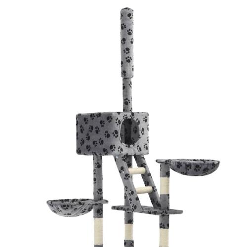Kradsetræ til katte med sisal 230-260 cm grå poteprint