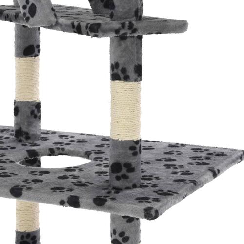 Kradsetræ til katte med sisal 230-260 cm grå poteprint