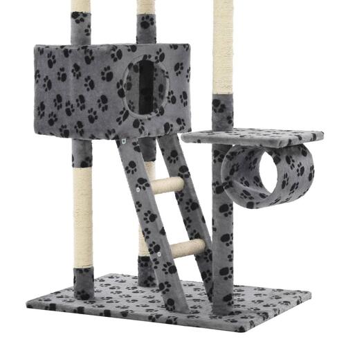 Kradsetræ til katte med sisal 230-260 cm grå poteprint