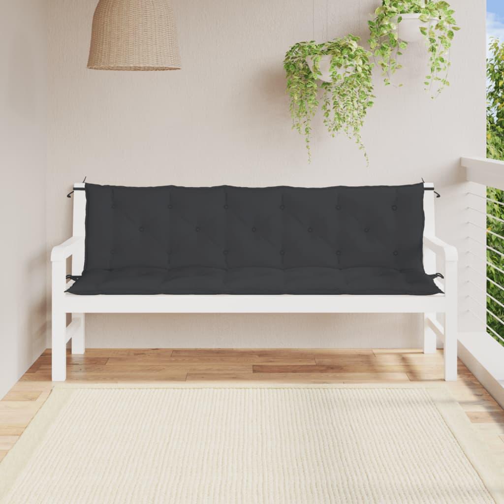 Hynder til havebænk 2 stk. 180x50x7 cm oxfordstof sort billede