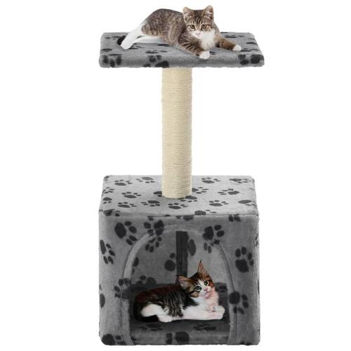 Kradsetræ til katte med sisal-kradsestolper 55 cm grå poteprint