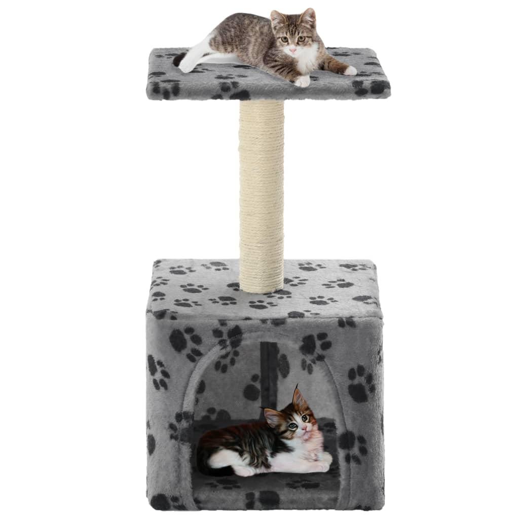 Kradsetræ til katte med sisal-kradsestolper 55 cm grå poteprint
