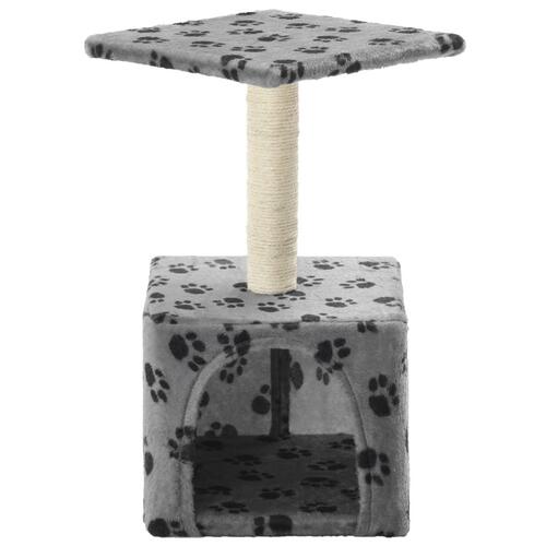 Kradsetræ til katte med sisal-kradsestolper 55 cm grå poteprint