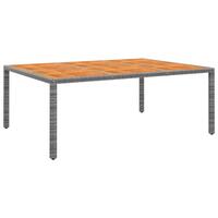 Havebord 200x150x75 cm akacietræ og polyrattan grå