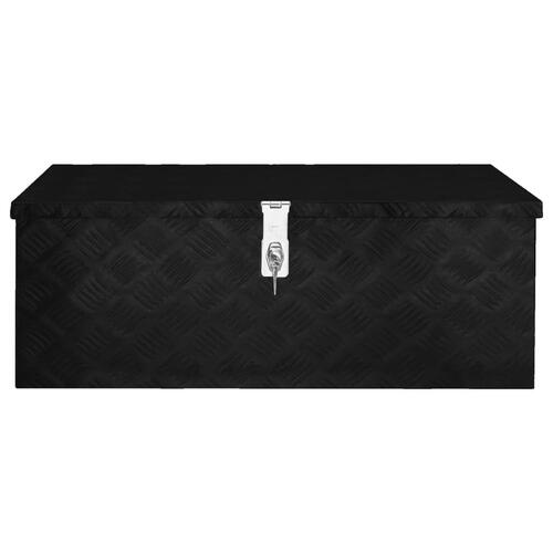Opbevaringskasse 80x39x30 cm aluminium sort