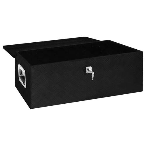 Opbevaringskasse 80x39x30 cm aluminium sort